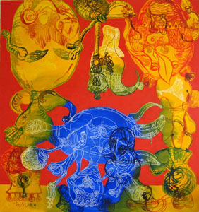 Zylla_Indian_Drapery_2006_Mixedmediaoncanvas_150x140cm