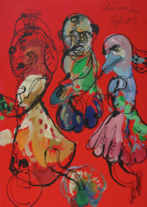 Zylla_Schne_neue_Tiere_I_2009_MischtechnikaufLW_100x80cm